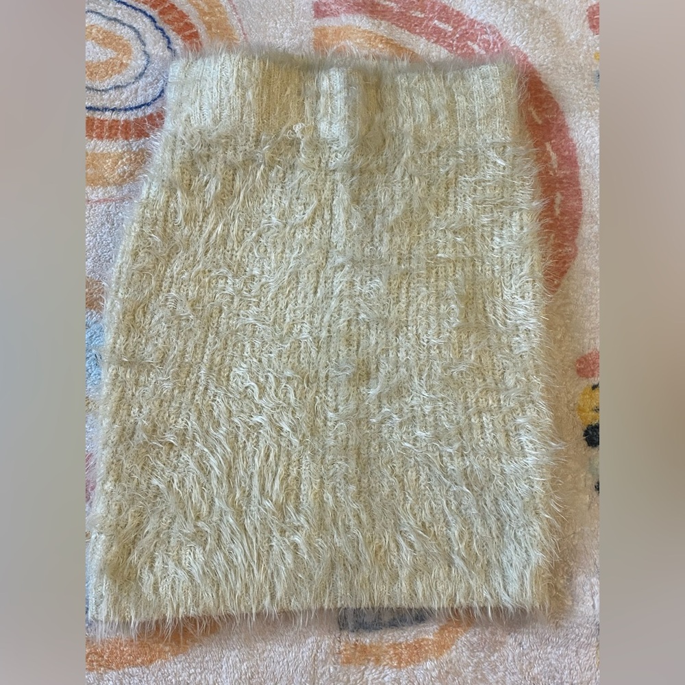 Lovers & Friends Cream Fuzzy Skirt